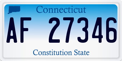 CT license plate AF27346