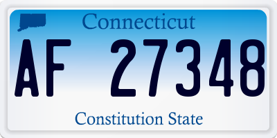 CT license plate AF27348
