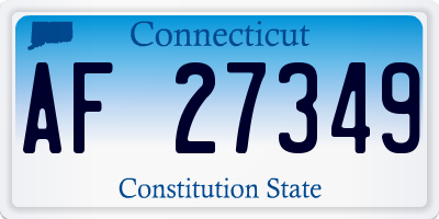 CT license plate AF27349