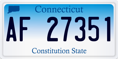 CT license plate AF27351