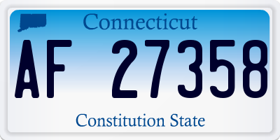 CT license plate AF27358