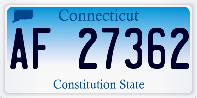 CT license plate AF27362