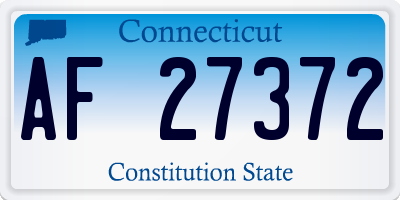CT license plate AF27372