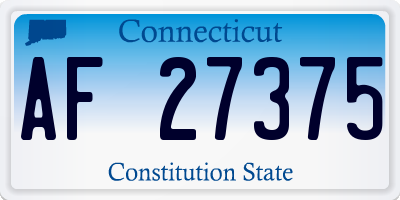 CT license plate AF27375