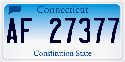 CT license plate AF27377