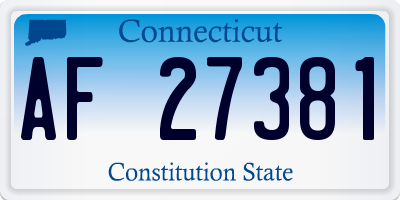 CT license plate AF27381