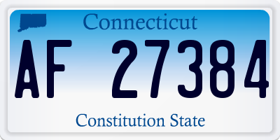 CT license plate AF27384