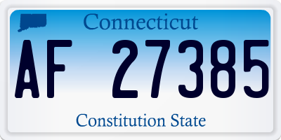 CT license plate AF27385