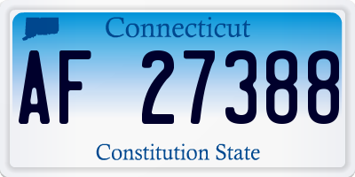 CT license plate AF27388
