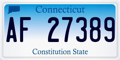 CT license plate AF27389