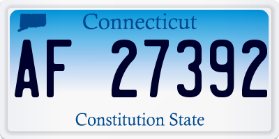 CT license plate AF27392
