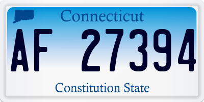 CT license plate AF27394