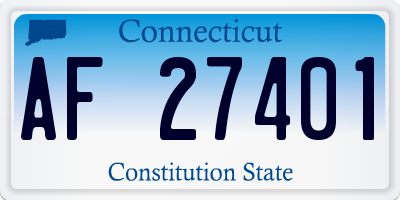 CT license plate AF27401