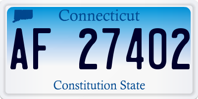 CT license plate AF27402