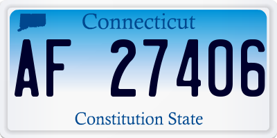 CT license plate AF27406