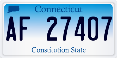 CT license plate AF27407