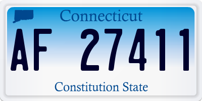 CT license plate AF27411