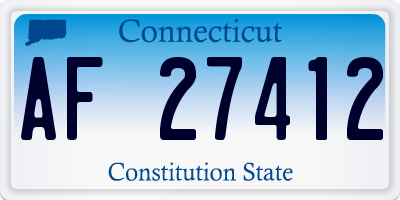 CT license plate AF27412