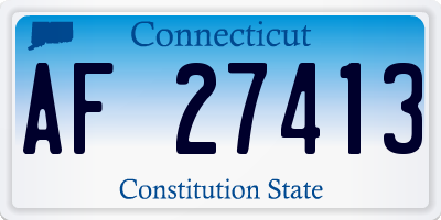 CT license plate AF27413