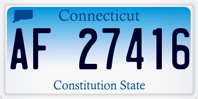 CT license plate AF27416