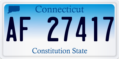 CT license plate AF27417