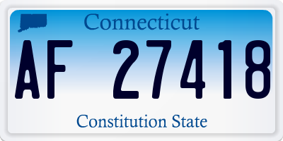 CT license plate AF27418