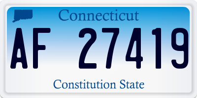 CT license plate AF27419