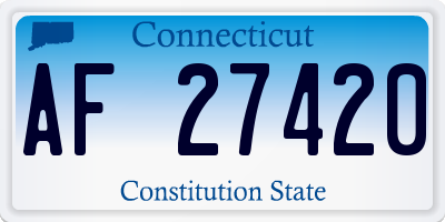 CT license plate AF27420