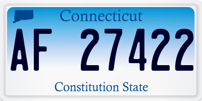 CT license plate AF27422