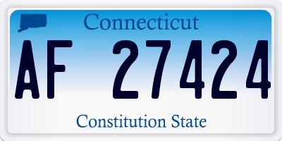 CT license plate AF27424