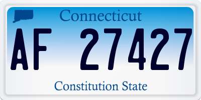 CT license plate AF27427
