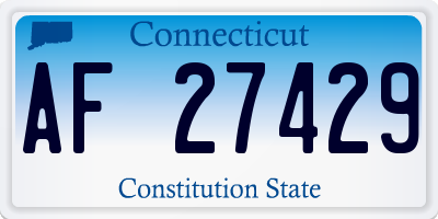 CT license plate AF27429