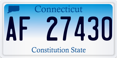 CT license plate AF27430