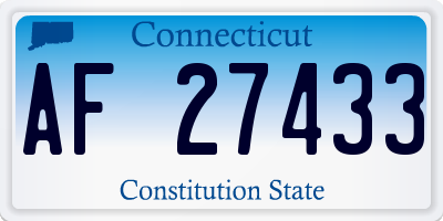 CT license plate AF27433