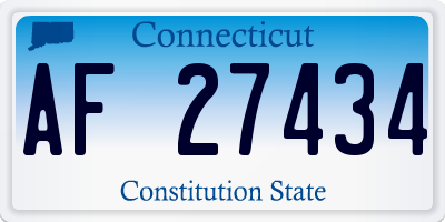 CT license plate AF27434
