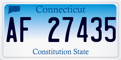 CT license plate AF27435