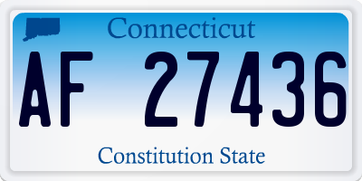 CT license plate AF27436