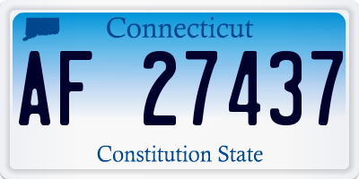 CT license plate AF27437