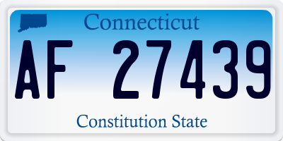 CT license plate AF27439