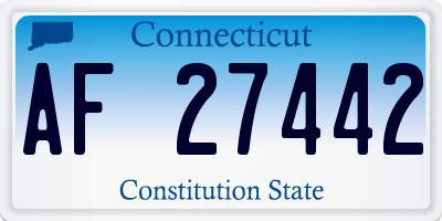 CT license plate AF27442