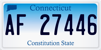 CT license plate AF27446