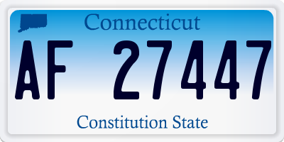 CT license plate AF27447