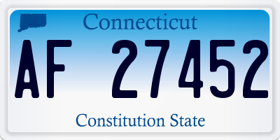 CT license plate AF27452