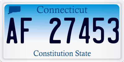 CT license plate AF27453