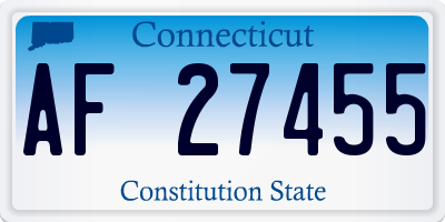 CT license plate AF27455