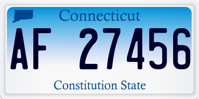 CT license plate AF27456