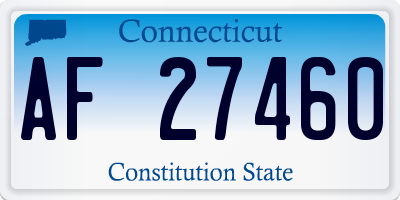 CT license plate AF27460