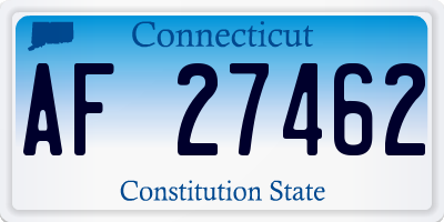 CT license plate AF27462