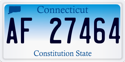 CT license plate AF27464