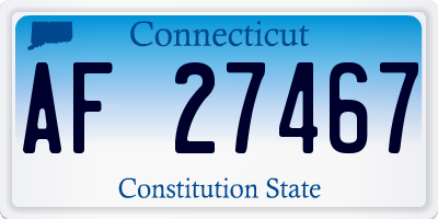 CT license plate AF27467
